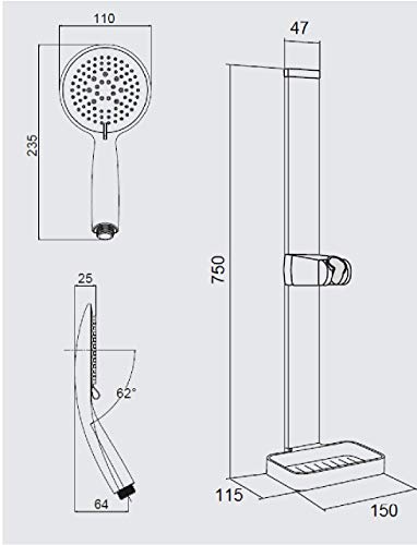 Duschstange Duschbrause Duschkopf Halter Ohne Bohren 3M ...